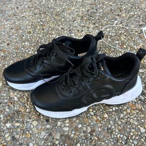 DKNY Women's Black Sneakers with White Soles